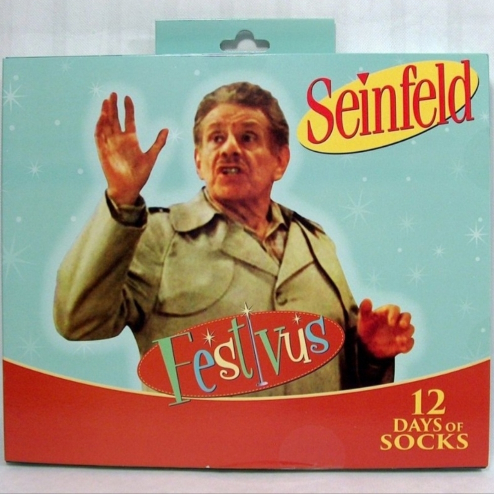 Seinfeld Socks Men's Collectors Edition 12 Days Of Chirstmas Gift Boxed